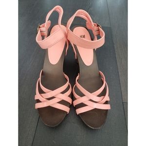 H&M Wedge Platform Sandals in Coral